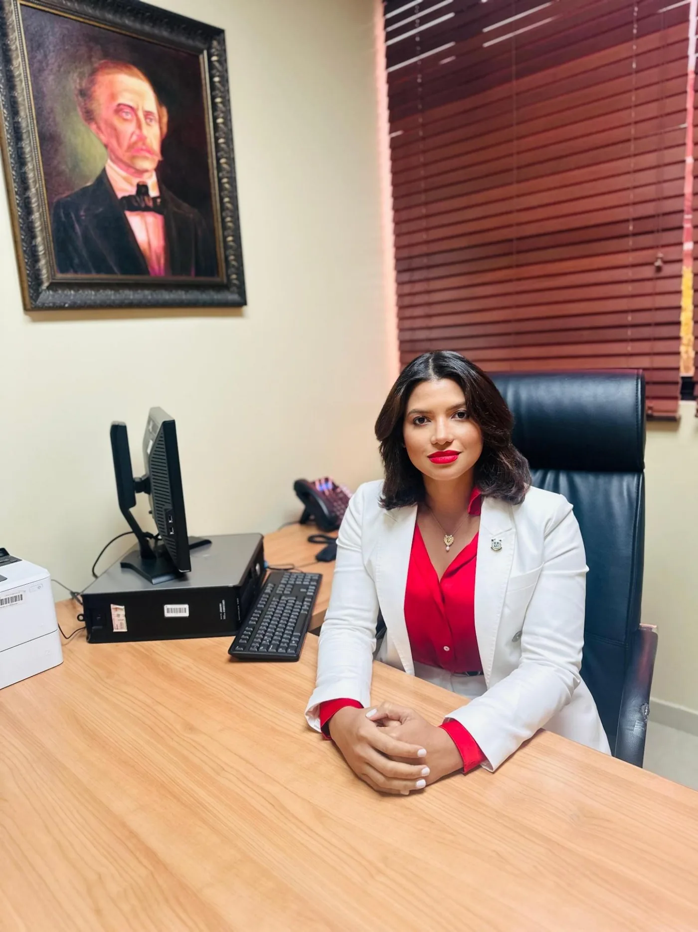 Kinsberly Taveras en su oficina de la Cámara de Diputados